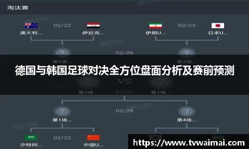 德国与韩国足球对决全方位盘面分析及赛前预测